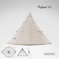 Naturehike Profound 9.6 Carpa Glamping Aile Çadırı | Cotton Pyramid Kanvas |